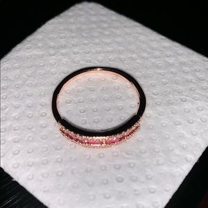 White Sapphire and Ruby Ring